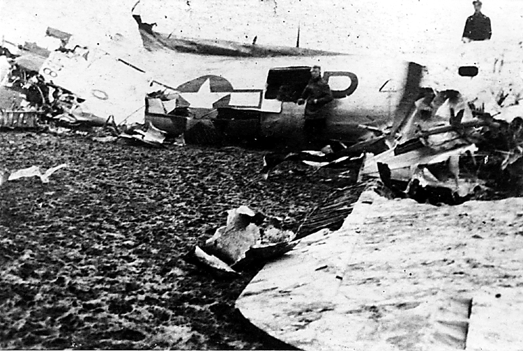 This picture of their B-17 was taken by a member of the Dutch Underground after they crashed in Nazi-occupied Holland.