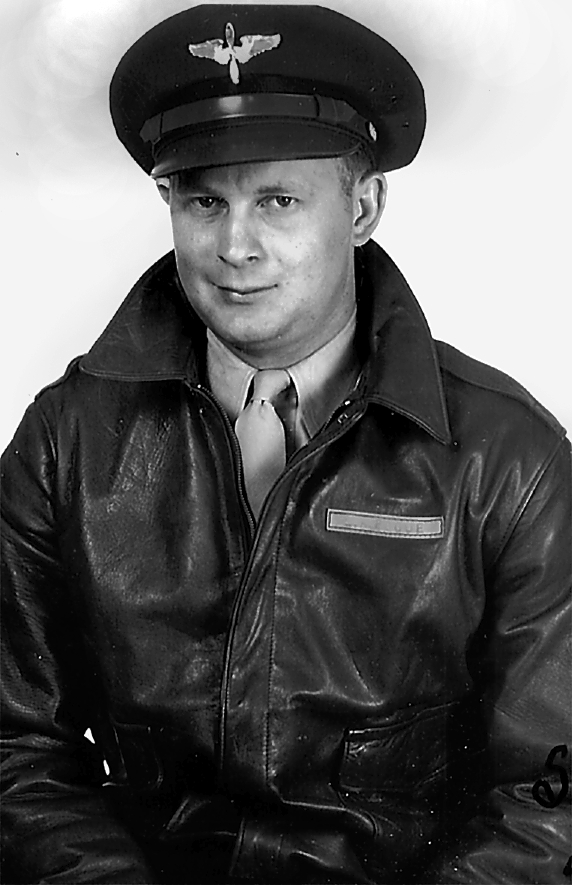 This was 2nd Lt. Leonard Pogue when he was in his early 20 flying as a bombardier in the 8th Air Force in Europe during World War II.