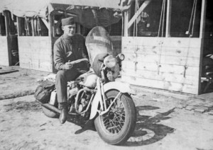 Pvt. Dryer is show on the 1936 Harley-Davidson motorcycle he brought with him to Drew Field in Tampa, Fla., where he served as a member of the U.S. Army Signal Corps. The bike had a 61-cubic-inch overhead valve engine. It was the first Harley to use streamlined gas tanks. He paid $275 for the motorcycle in 1941, about what it cost new.