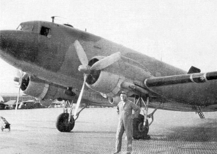 Lt. Col. John Dyer stands in front of a “Gooney Bird,” a C47 transport plane, at Cam Ranh Bay, Vietnam. These legendary transports flew in the 1930s and saw service in World War II, Korea and Vietnam. They’re still being used in many countries around the world.