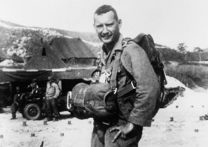 Black is ready to go just before a parachute jump in 1951 during the Korean War. Photo provided.