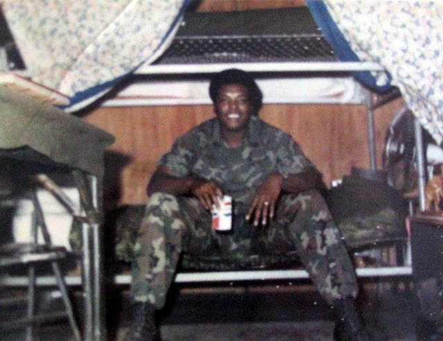 Joe Taylor taking it easy in his hootch. He served three tours in Vietnam. Photo provided