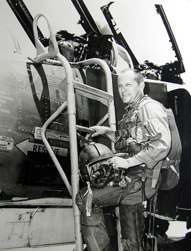Lt. Col. Ed Scarff is about to climb into his F-4 Phantom II fighter-bomber at Kimpo Air Force Base south of the DMZ in Vietnam in 1966. He was the commander of the 480th Fighter Squadron. Photo provided