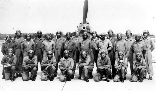 This was Lt. Col. George Hardy's graduating class at Tuskegee Army Air Field Sept. 9, 1944. He is kneeling in the front row at the far left. Photo provided