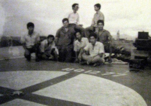 All of these South Vietnamese sailors and their American advisor were killed or wounded in a Vietcong rocket attack in 1971 on a Tango Boat in the Cau-Lon River. Jim Milstead, pictured in the dark fatigues, and Soan Ngo behind him in a white shirt were recently reunited after 40 years in Venice, Fla. Photo provided