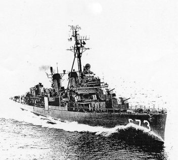 DD 673 was a Fletcher Class destroyer that could do 30 knots or better at flank speed if called on. This was Wisse's home afloat for 2 1/2 years. Photo provided