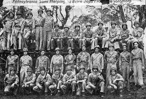 Pfc. Frank Garcia is pictured in the back row, second from the right in this Philadelphia Bulletin newspaper published during World War II. Photo provided