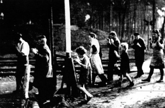 This German family escaped their home seconds before Gantzer was about to toss a hand grenade into their house where a German sniper was holed-up. Photo provided by Floyd Gantzer