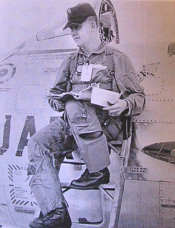 Capt. Thompson prepares his F84-F Thunderjet for deployment to France during the Berlin Wall crisis in 1961. Photo provided by Robert Thompson