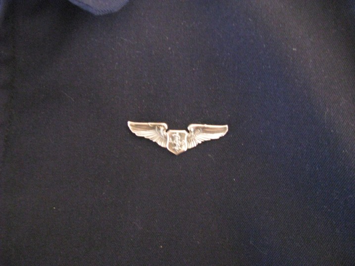 These are Carr's Air Force nurse's flight wings she wore on her uniform. Sun photo by Don Moore