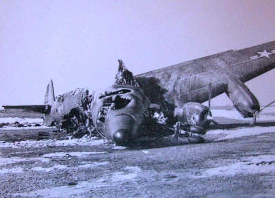 This is all that was left of the Super Constellation Spence was flying in as part of Early Warning Squadron 13 based at Argentia, Newfoundland. All but one of the 28 crew-members aboard survived. Photo provided