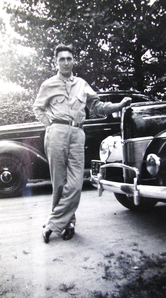 Driver is pictured in 1942 before he went to the Pacific as a tail gunner on a B-24 bomber. He is leaning on his 1940 Ford. The car is still in the family and is owned by his son Dale. Photo provided