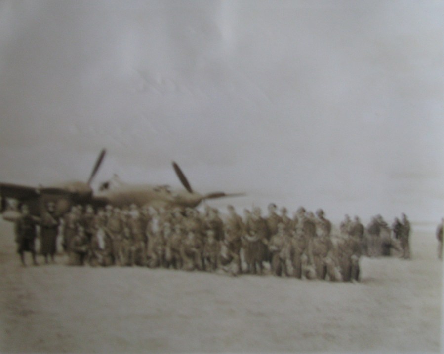 French soldiers in front of P-38 somewhere in North Africa. Photo provided