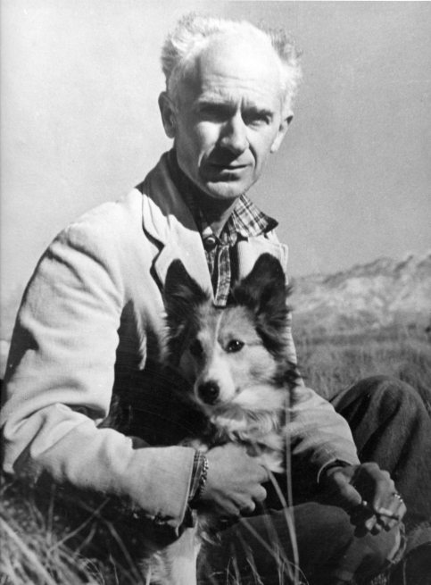 Ernie Pyle and his Cheetah, his Sheltie, near his home in New Mexico. Photo provided