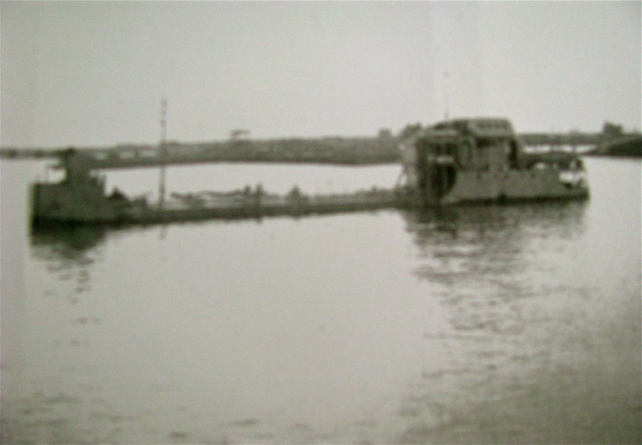 This was Power's Y-Boat. She was 180-feet long, 60-wide, drew 13-feet of water loaded and had 5-feet of freeboard, meaning the deck of the ship was only 5 feet above the sea. Photo provided