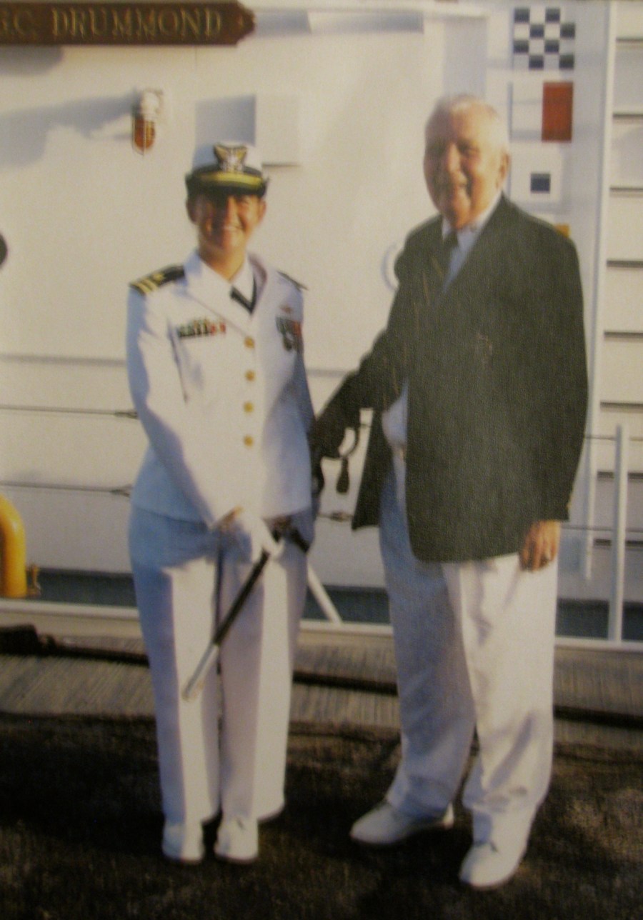 Lt. Kathy Felder and Rohn, her grandfather, were in Key West when this picture was taken. At the time she was the skipper of the Coast Guard Cutter Drummond. Photo provided