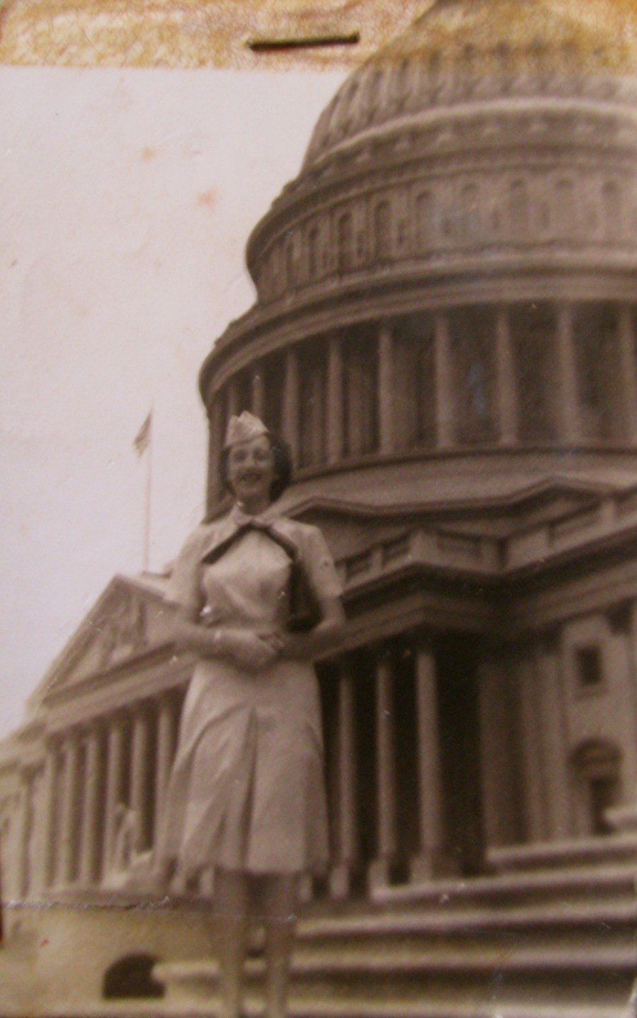  When this picture of Margaret on the steps of the capitol in Washington, D.C. was taken she was serving as a nurse at St. Albans Naval Hospital in New York State. Photo provided