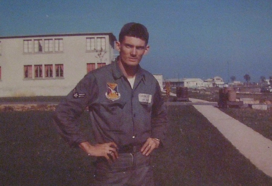 Airman 2/C Carter Endsley is pictured at Chaumont Air Force Base in France in the 1950s. He worked as a jet engine mechanic in the 48th Tactical Fighter Wing that faced off against the Soviet Union in Europe in those days. Photo provided