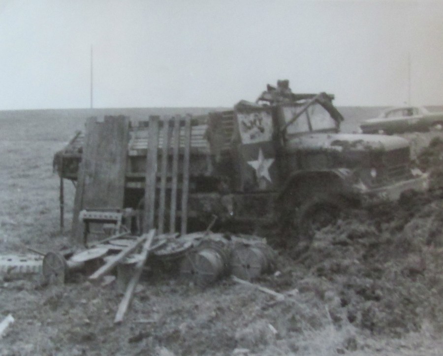 This was the 2 1/2 Army truck that flipped killing one of Ardolino's Army buddies and injuring him. Photo provided