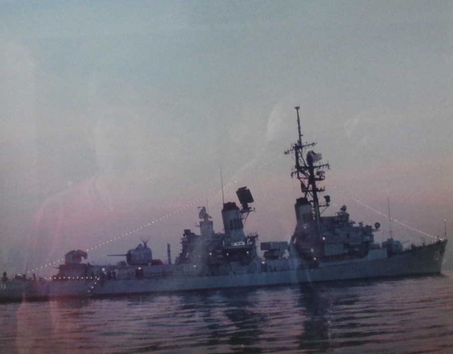 This is the guided missile destroyer Henry B. Wilson (DDG-7) Berree served as skipper of the ship in the late 1980s. Its home port was San Diego. Photo provided