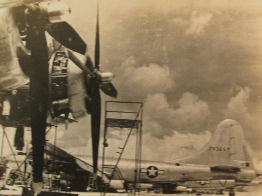  These were two of the first B-29 "Super Fortresses" to land on Saipan after the Hope's 23rd Navel Construction Battalion lengthened and widened the runway originally built by the Japanese as a fighter base. Photo provided