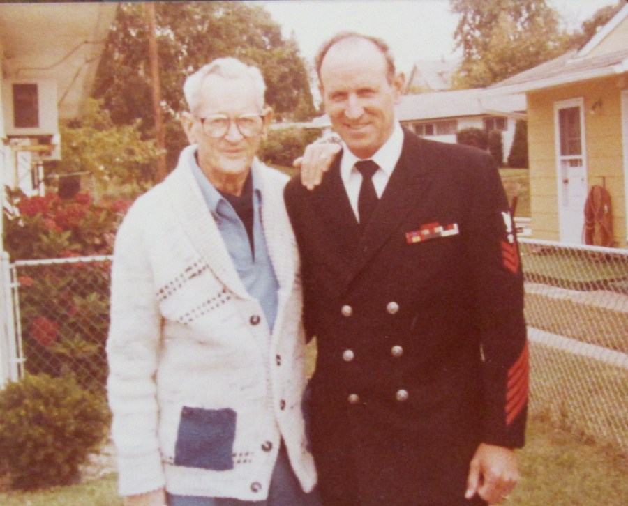 Lou senior and junior after he re-upped in 1949 and went back but this time in the Navy. He served as a chief petty  officer in the Navy during the Korea War at the naval base in Charleston, S.C. Photo provided 