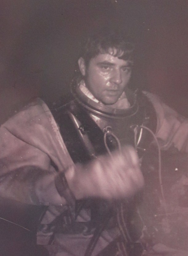 Kaiser was in the process of qualifying for hard hat diver’s school at Indian Head, Md. on the Potomac River south of Washington, D.C. when this picture was taken. Photo provided
