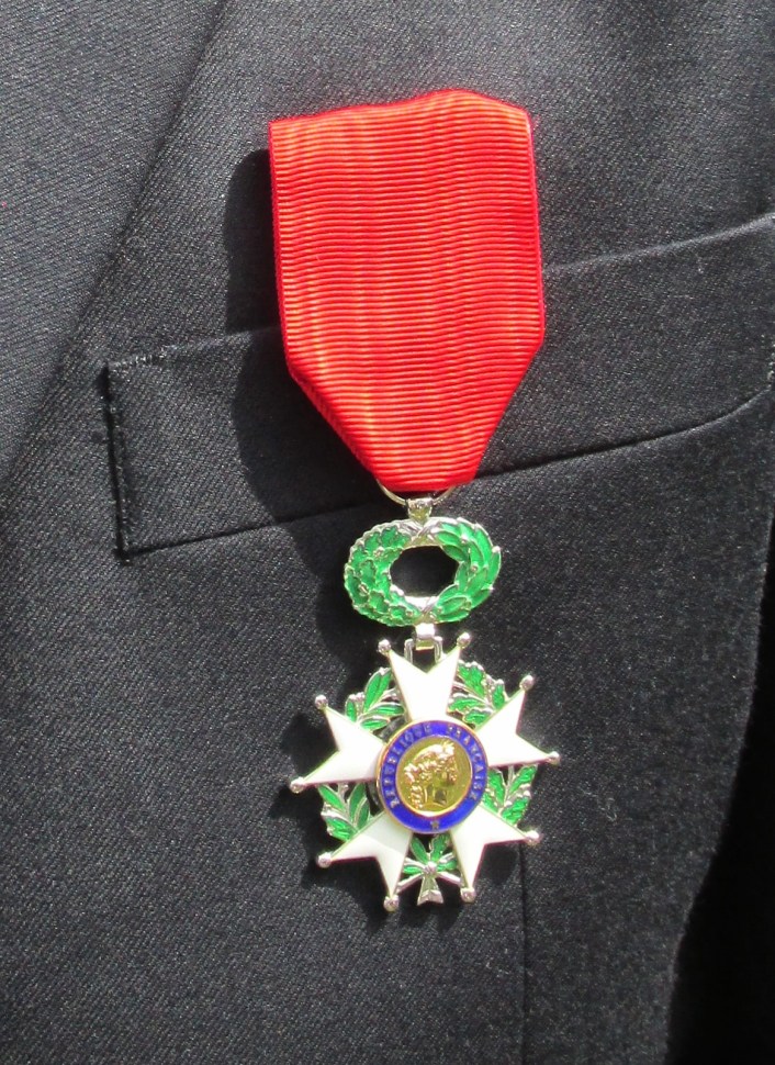 The “Knight of the Legion of Honor” is the highest military decoration awarded by the French government.” Photo by Don Moore