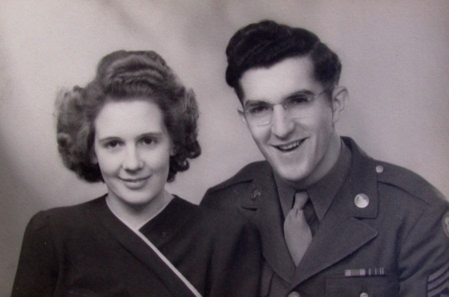 Elizabeth and Merle when they were married in Yates, England during the Second World War. Photo provided