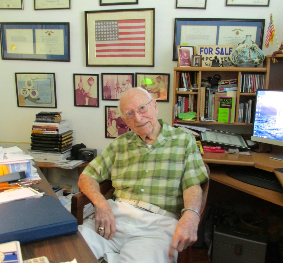 This is Bill Richardson today at his Port Charlotte home. He will be 100 years old on June 28. Sun photo by Don Moore 