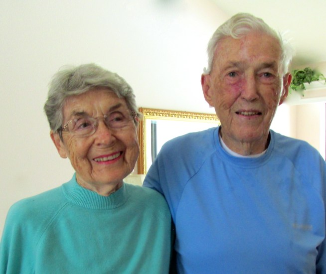 Margaret and Pete Cahill of Cape Haze have been married 65 years and have five children. Sun photo by Don Moore