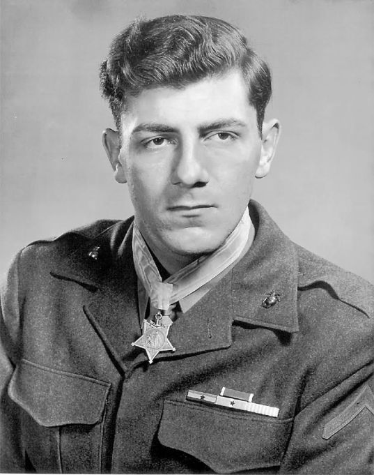 Pvt. Hector Cafferata of Venice, Fla. is pictured with the “Medal of Honor” around his neck. He was in his early 20s in 1951 when this picture was taken shortly after receiving the nation’s highest commendation for military valor. Photo provided.